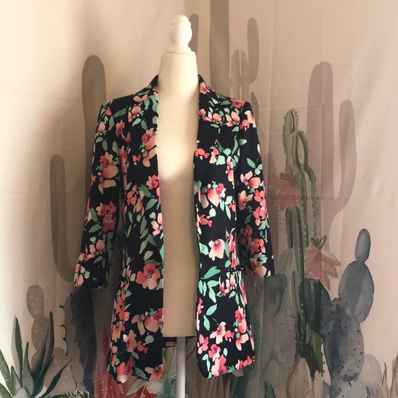 calvin klein floral blazer